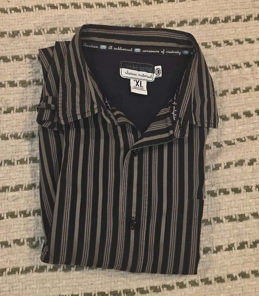 Ecko Unltd Striped Button Up Shirt XL Long Sleeve